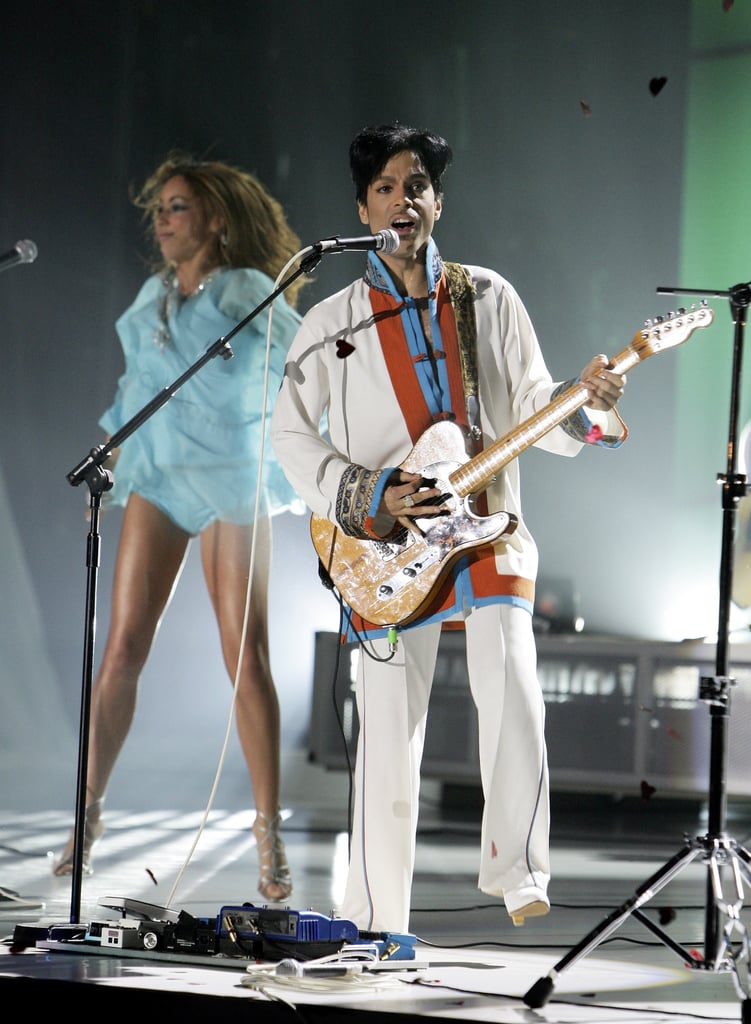 On stage at the Brit Awards in 2006.