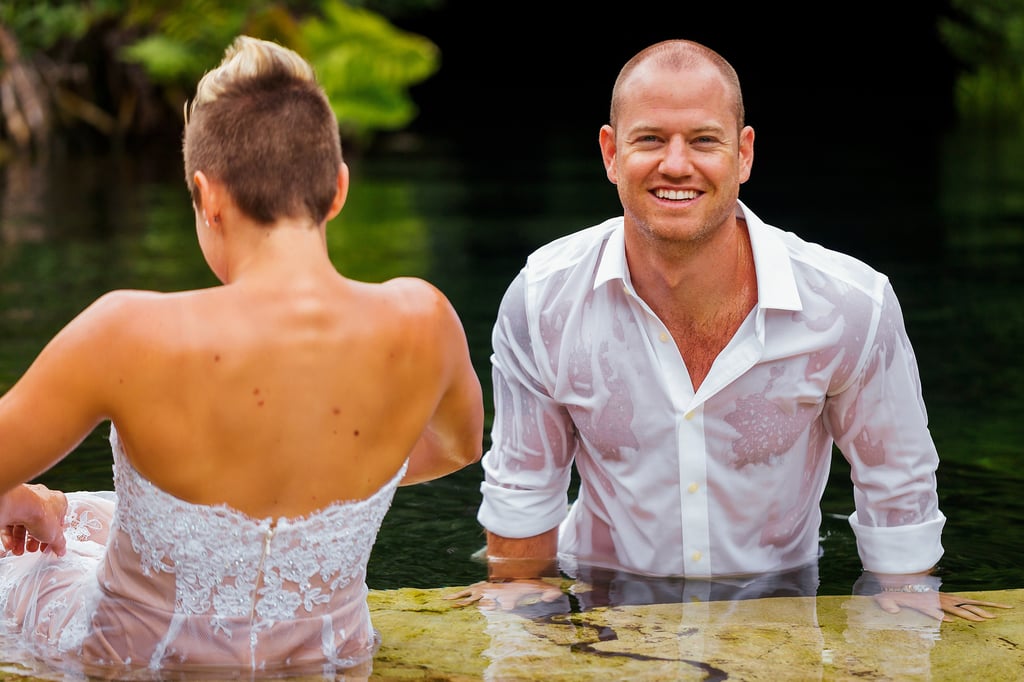 Underwater Trash-the-Wedding-Dress Shoot