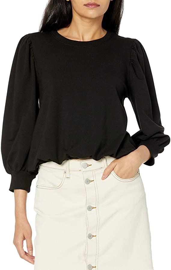 For Your Next Presentation: The Drop Leona Short Puff Sleeve Crew Neck French Terry Sweatshirt