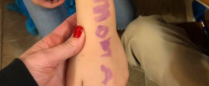 Girl Wrote Message on Arm During School Lockdown
