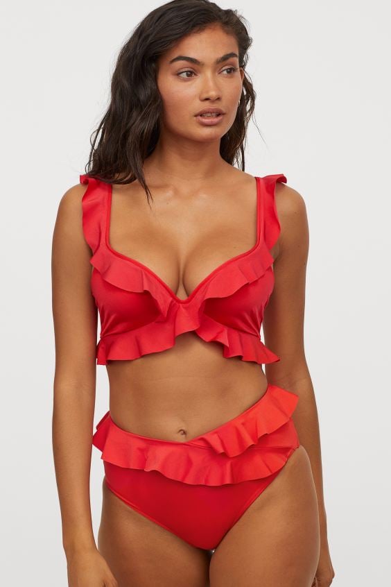 H&M Brazilian Bikini Bottoms and Flounced Push-up Bikini Top