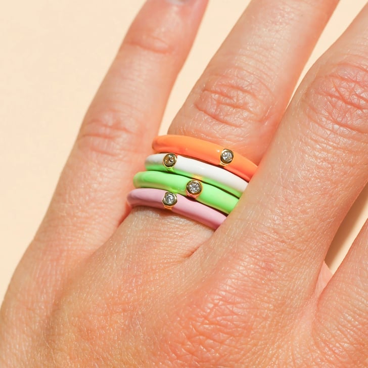 Adjustable Enamel Drip Band Simone Biles Wears a Second Engagement Ring to the Gym POPSUGAR