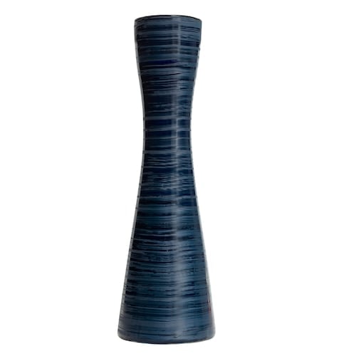 Scott Living Luxe Navy Ceramic Hour Glass Vase