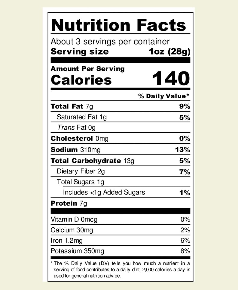 Nutrition Facts For Biena Baked Chickpea Puffs in Blazin' Hot