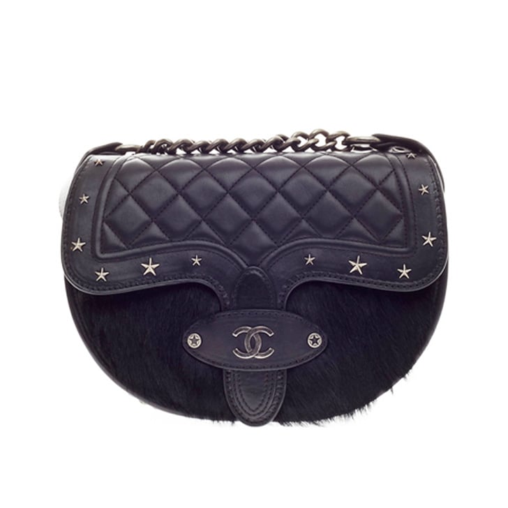 Chanel O Small Quilted Saddle Flap in Black Glazed Lambskin with Ruthenium  Hardware  SOLD