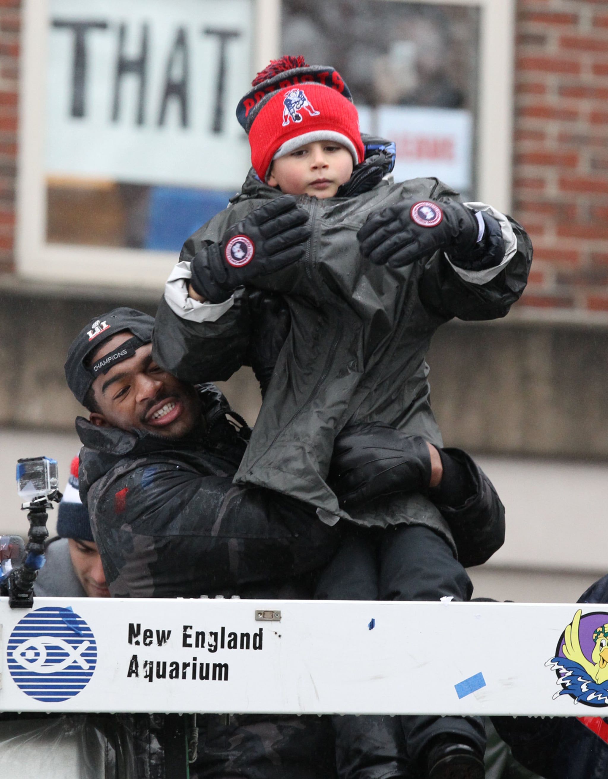 Tom Brady And Son At New England Patriots Parade 2017 Popsugar Celebrity