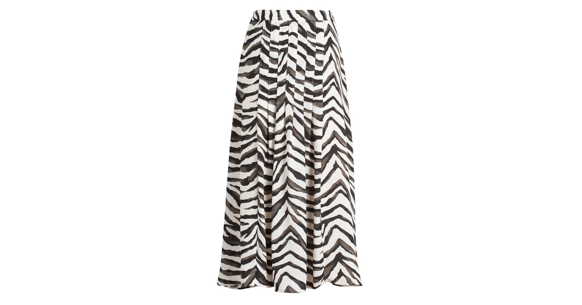 Zebra Pleated Midi Skirt | Best Clothes and Accessories For Women at ...