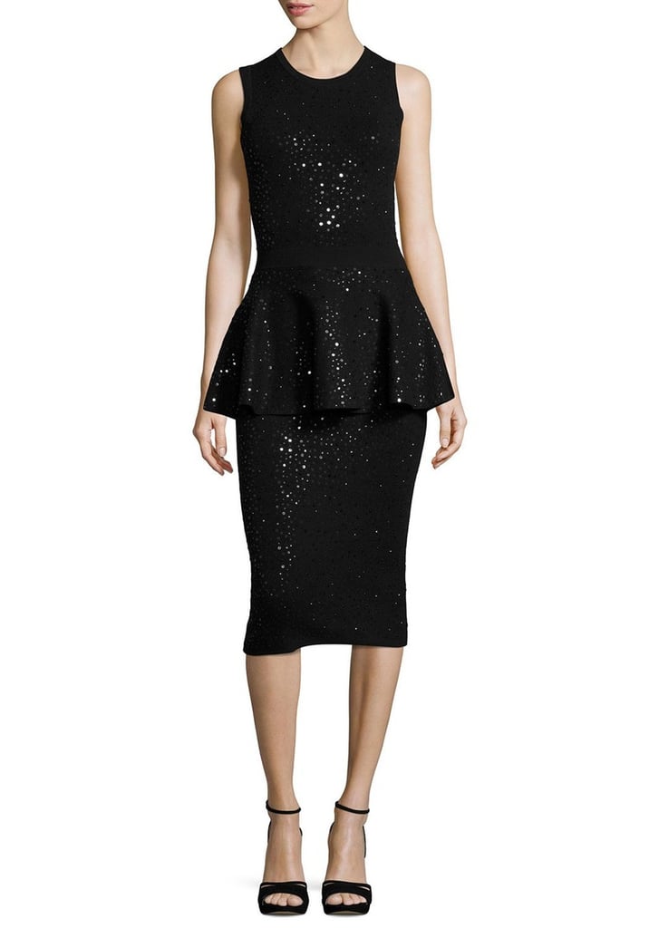 Michael Kors Embellished Sleeveless Peplum Dress
