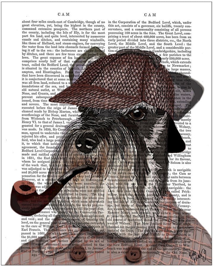 Schnauzer Sherlock Print