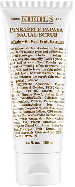 The facial scrub is amazing to clear off any impurities and bring out the glow.
Kiehl's Pineapple Papaya Facial Scrub ($28)