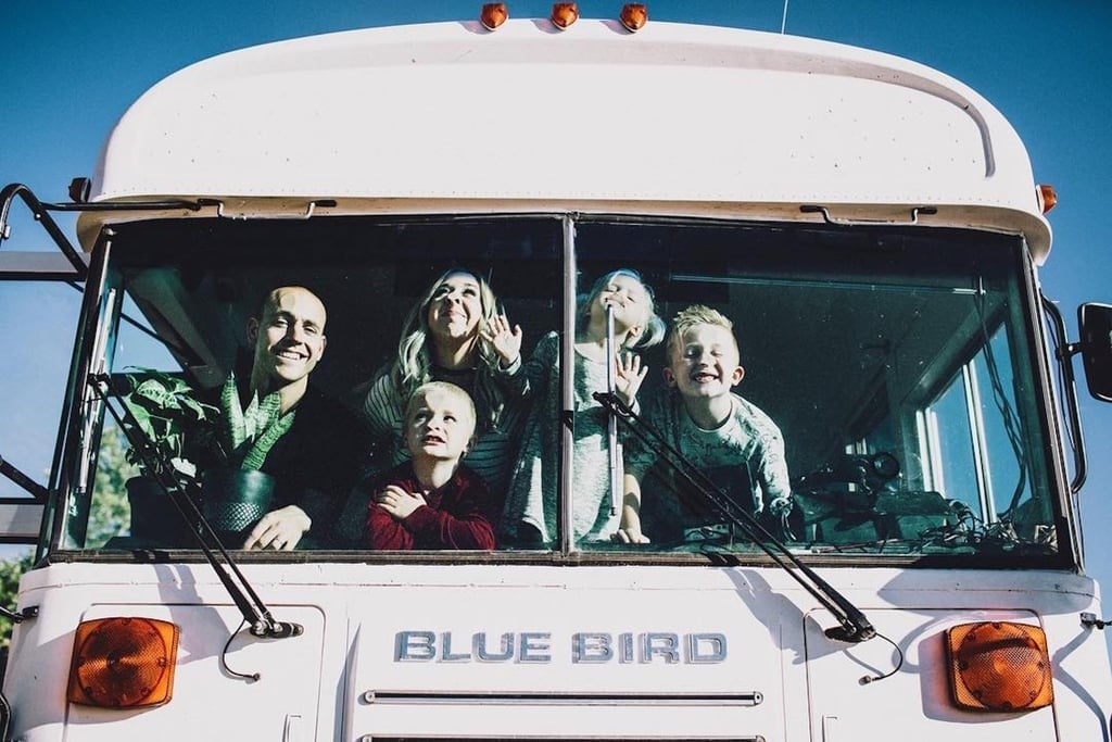 Family of 5 Lives in School Bus Family of 5 Lives in School Bus