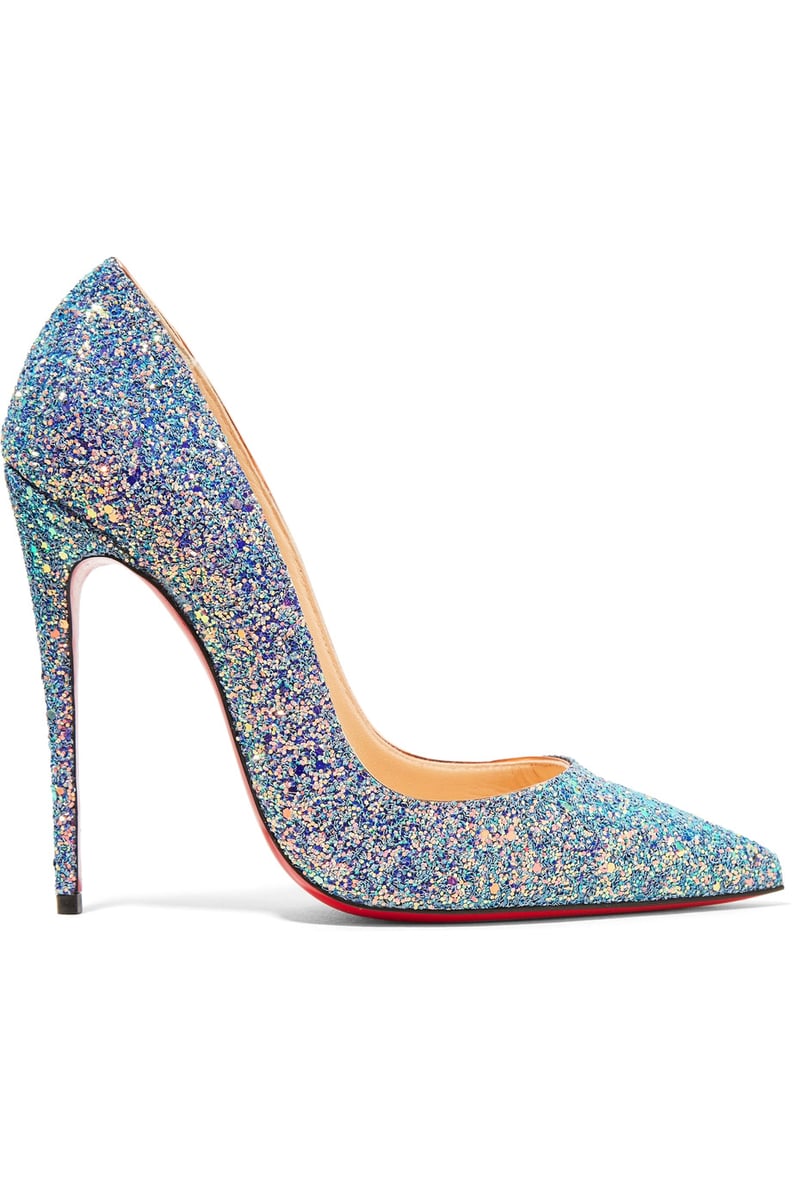 Christian Louboutin So Kate Dragonfly 120 Glittered Leather Pumps