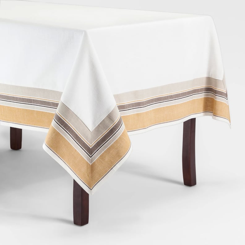 Yellow Border Tablecloth in Golden Brass