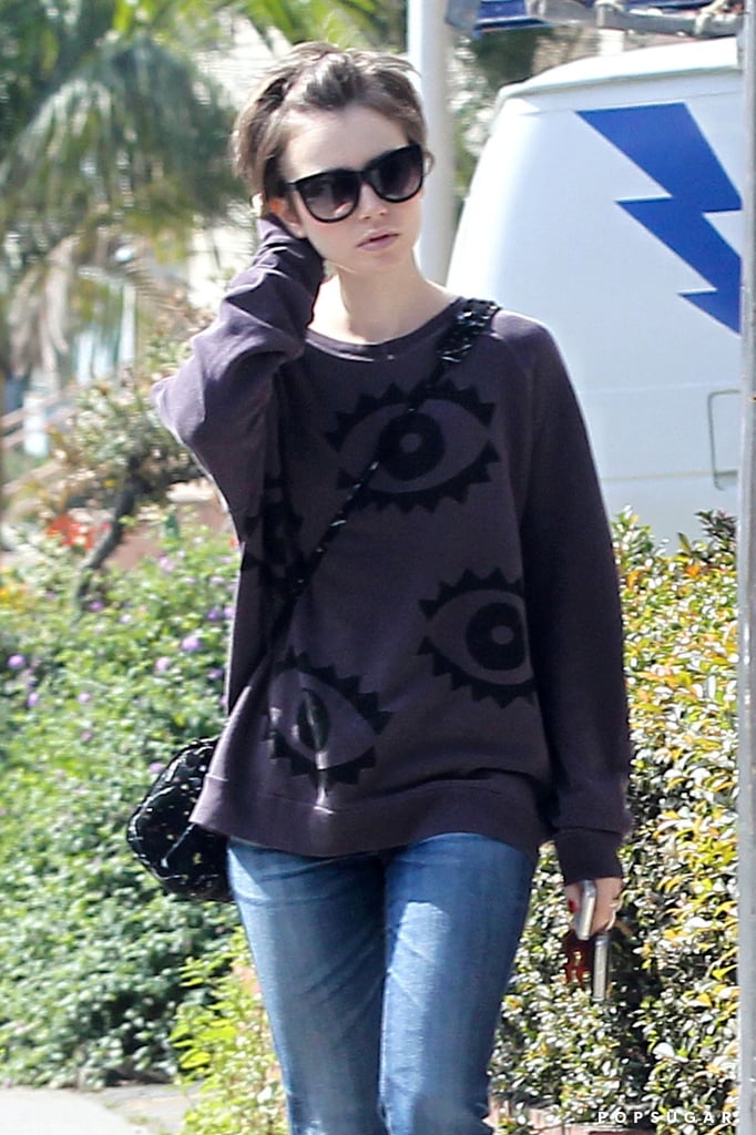 Lily Collins stopped by an LA spa on Thursday.