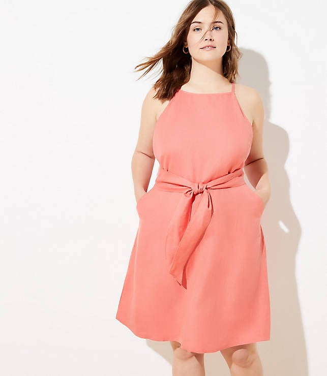 Loft Plus Linen Blend Halter Dress