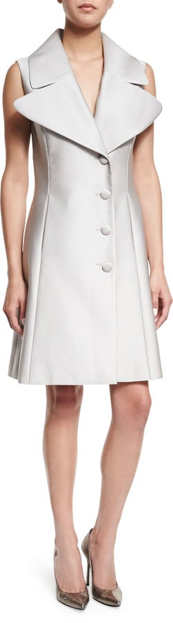 Co Sleeveless Oversized-Lapel Vest Dress ($1,250) | What to Wear to
