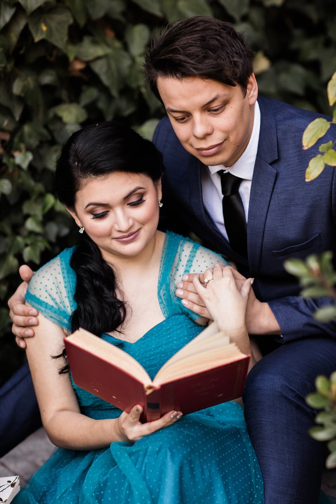 Beauty and the Beast-Themed Engagement Shoot