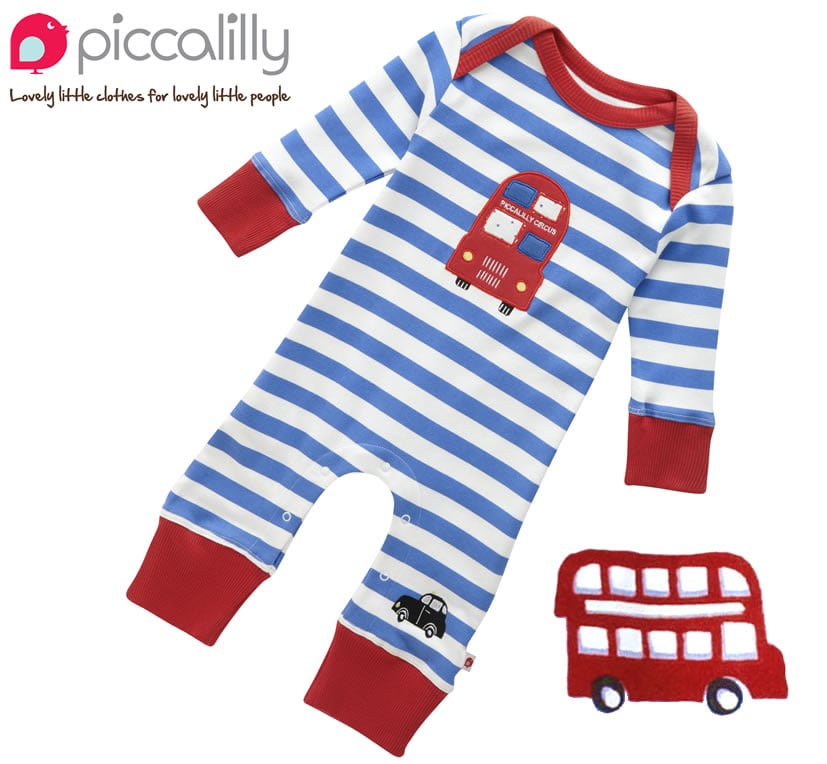 How sweet is Babipur's Piccalilly Organic Cotton London Bus Playsuit ($34) — either for a baby who lives in London or one whose parents aspire to do so?