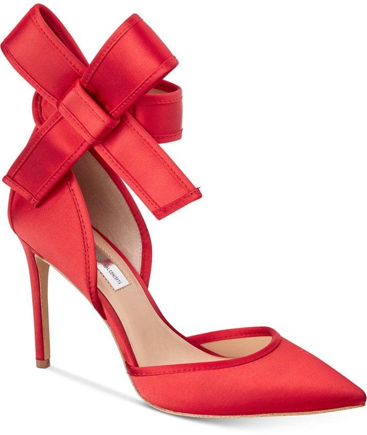 red heels with a bow