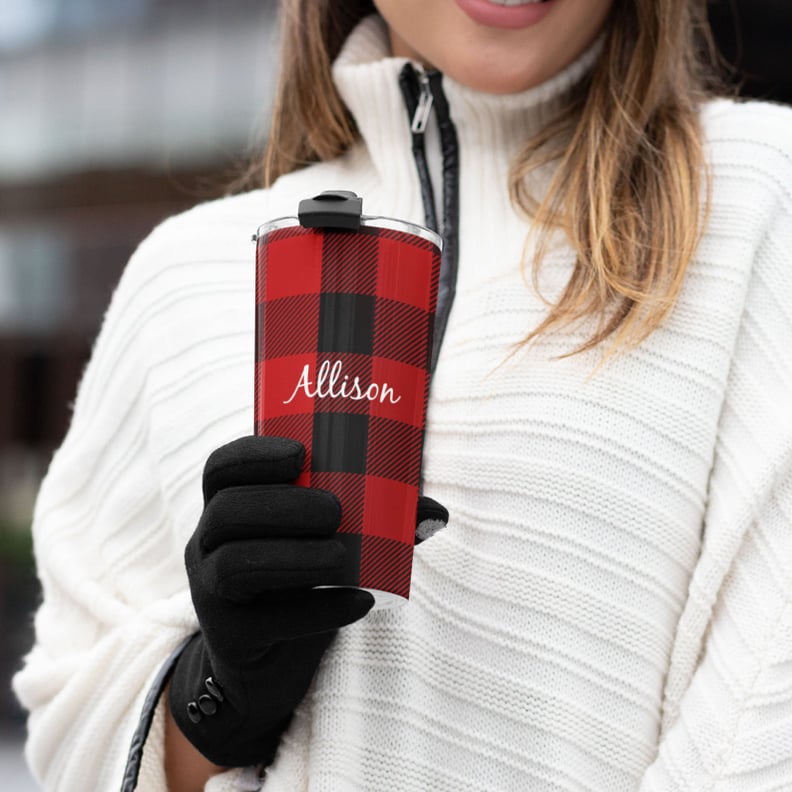 Christmas Holiday Skinny Tumbler with Lid and Straw Merry Christmas Red  Buffalo Plaid Coffee Mug 20 oz Snowman Christmas Tree Santa Cup Crazy