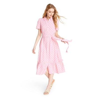 Lisa Marie Fernandez For Target Women's Polka Dot Puff Sleeve Shirtdress