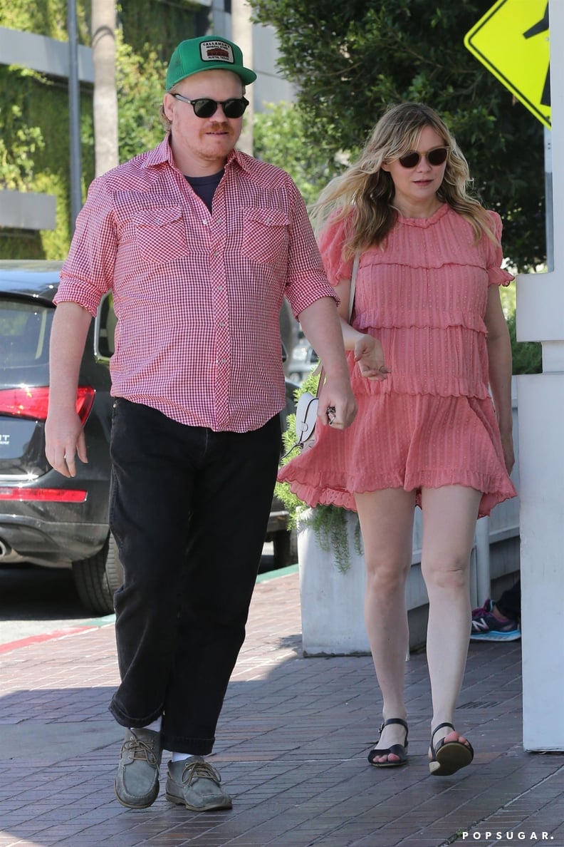 Matching Her Fiancé in a Pink Tiered Dress