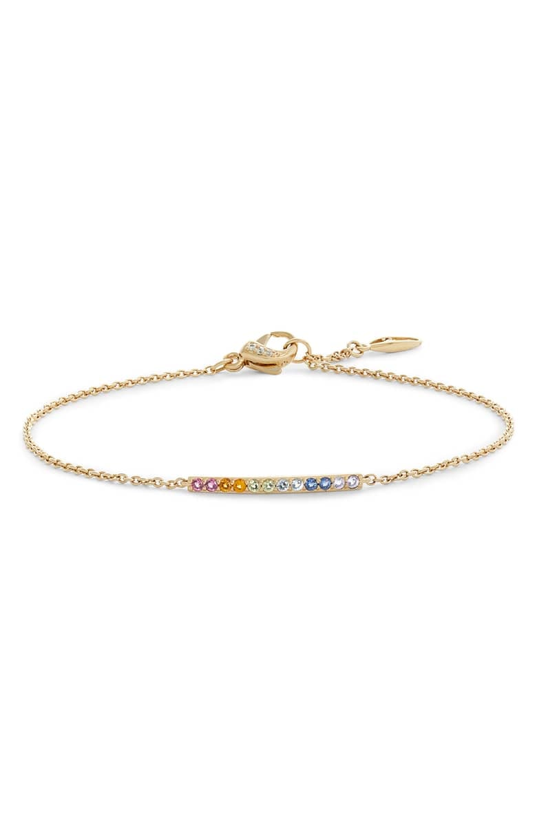 Nadri Rainbow Bar Chain Bracelet
