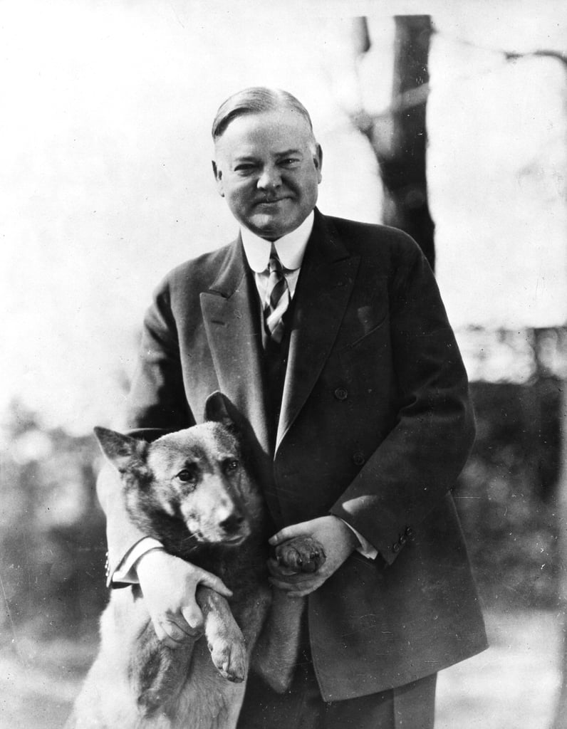 Herbert Hoover and His Dog King Tut