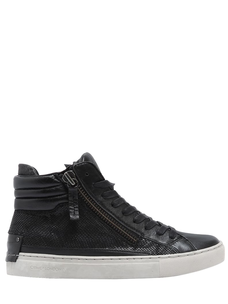 Crime 20MM Embossed Leather High-Top Sneakers