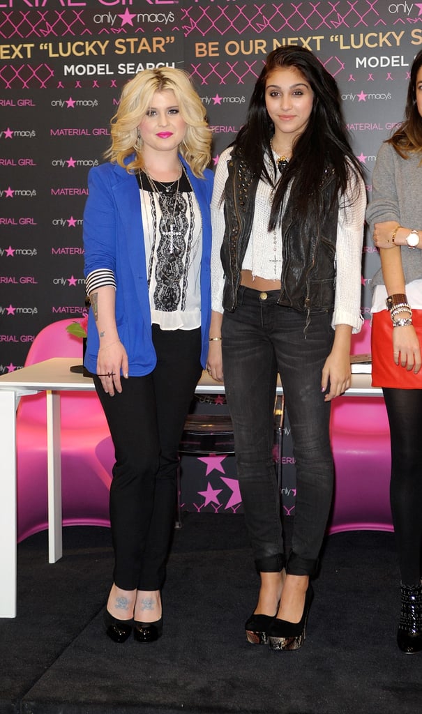 In Material Girl with Kelly Osbourne at the Material Girl "Lucky Stars" casting call at Macy's Herald Square in New York City in 2011.