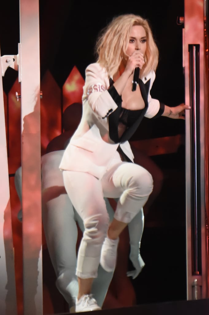 Katy Perry White Tom Ford Suit at the Grammys 2017