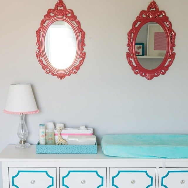 The finds bright mirrors for a cute nursery. HomeGoods Decor