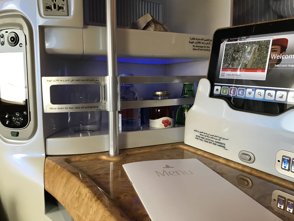 Your seat may also have it's on private minibar.