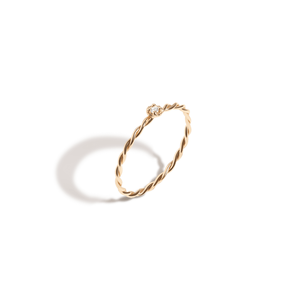 AuRate Mini Stackable Twist Diamond Ring