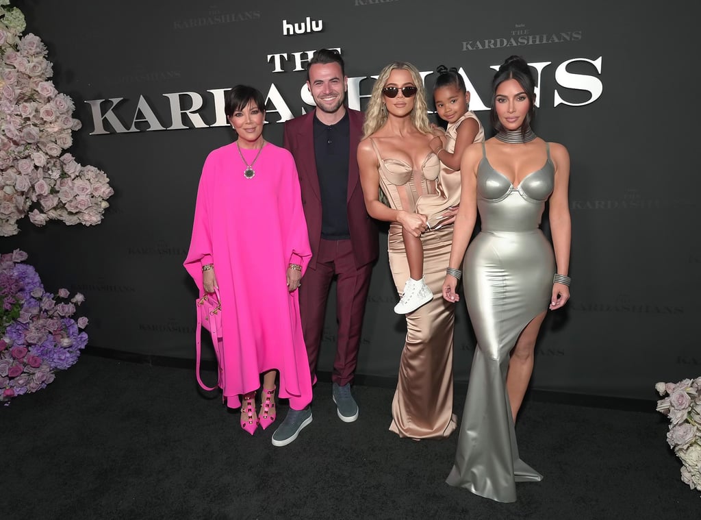 Kris Jenner, Khloé Kardashian, True Thompson, and Kim Kardashian at "The Kardashians" Hulu Premiere