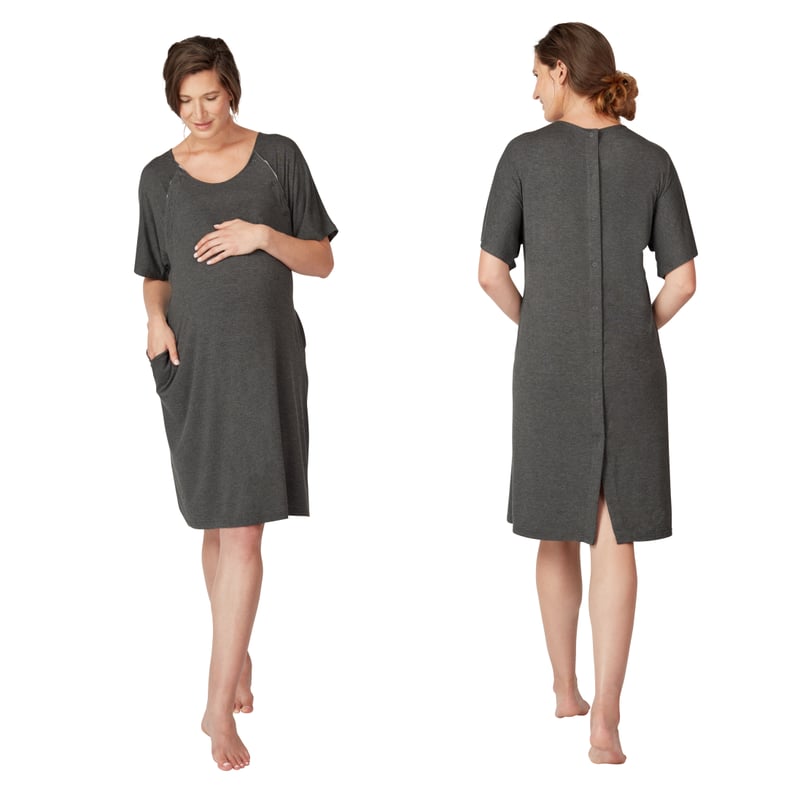 The Frida Mom Delivery and Nursing Gown, Front and Back