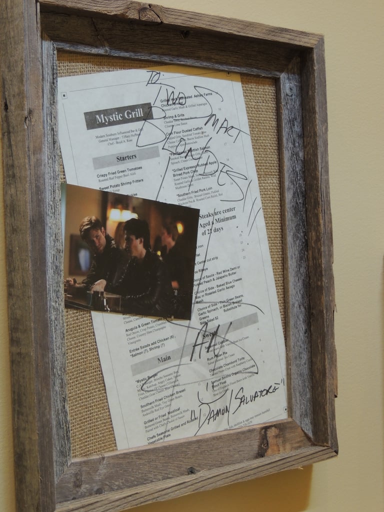 Some of the cast members have actually stopped by the grill for some grub. Along the walls of the hallways, there are several signed menus.