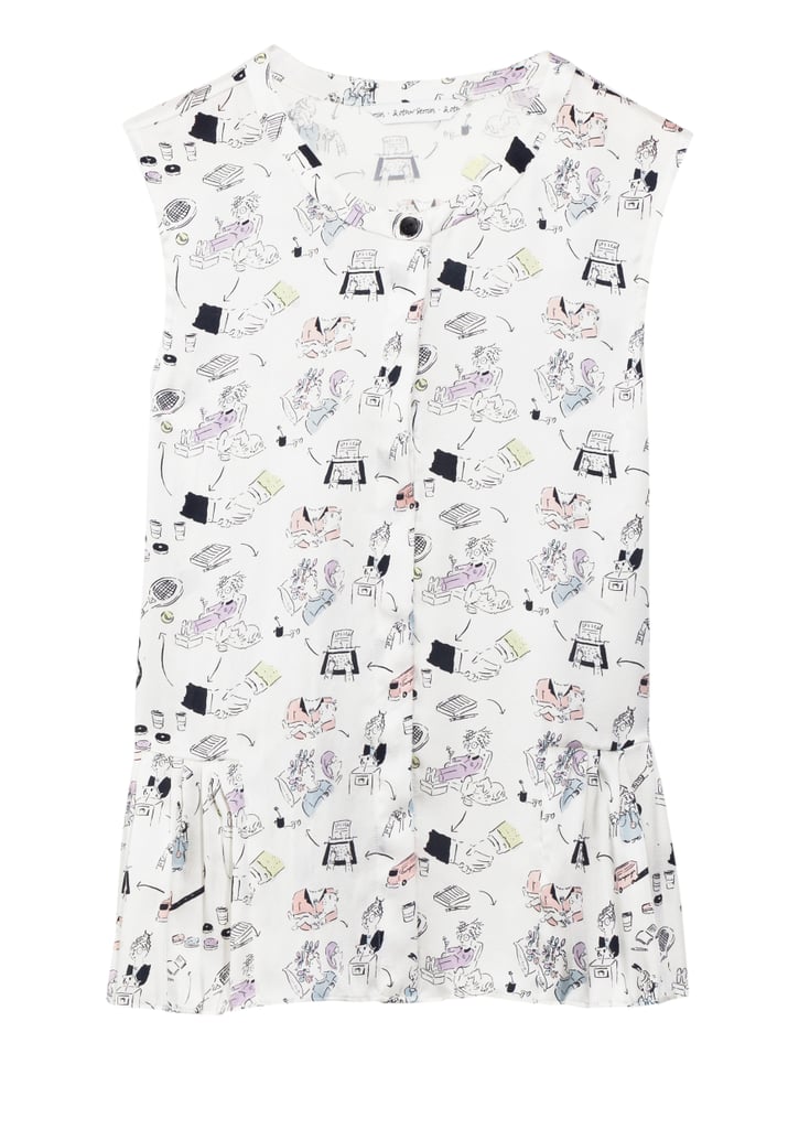 Rachel Antonoff Comic Print Silk Top ($90)