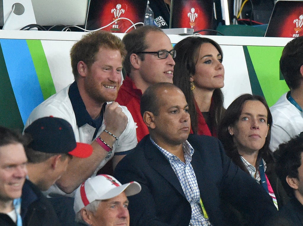 Prince Harry and Prince William at the Rugby World Cup 2015