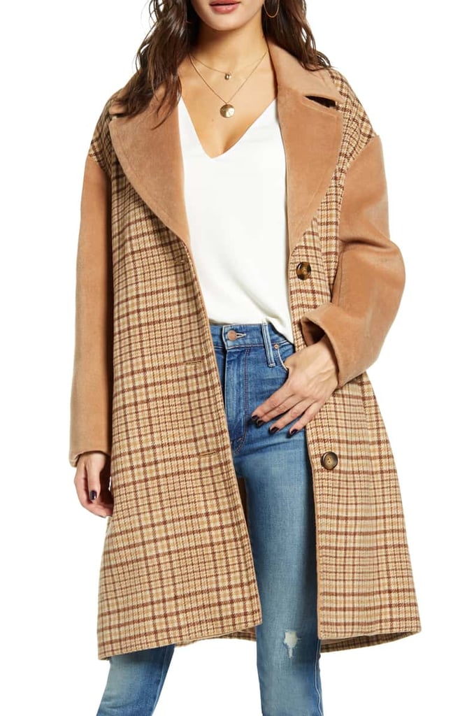 Mural Plaid Longline Coat