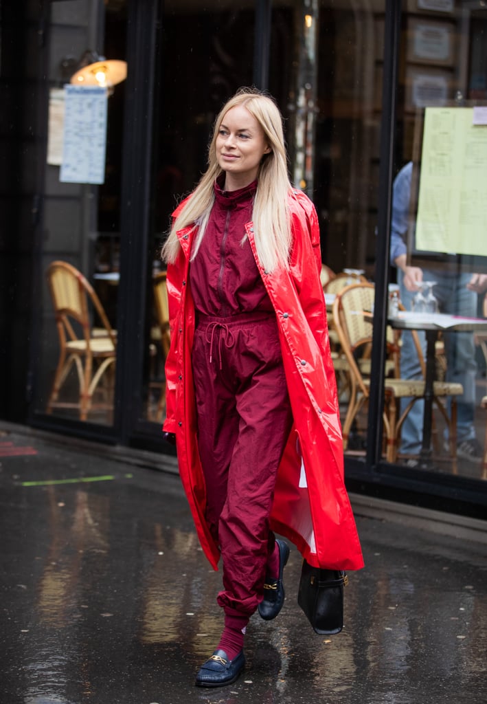 Complete a Monochromatic Look with a Matching Raincoat