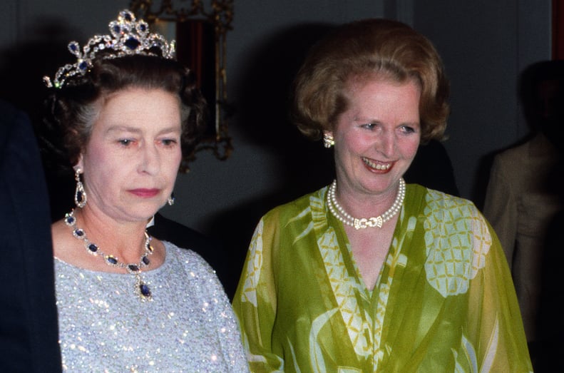 LUSAKA, ZAMBIA - AUGUST 01:  Queen Elizabeth II and Prime Minister Margaret Thatcher attend a ball to celebrate the Commonwealth Heads of Government Meeting hosted by President Kenneth Kaunda on August 01, 1979 in Lusaka, Zambia. (Photo by Anwar Hussein/G