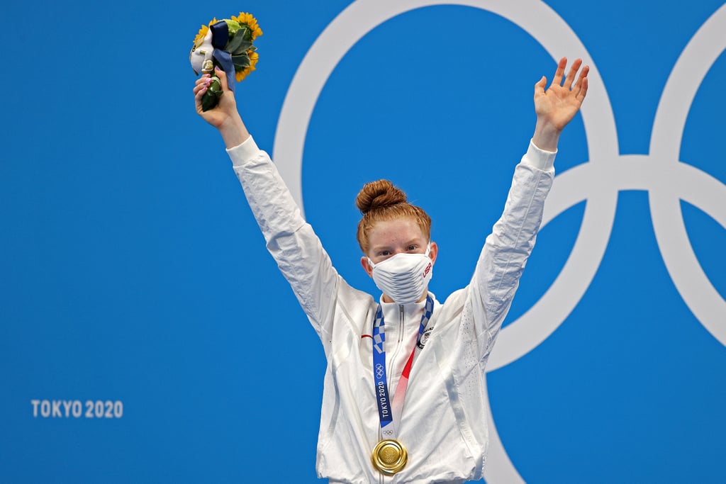 2021 Olympics: Team USA's Lydia Jacoby on the Podium With Her Gold Medal