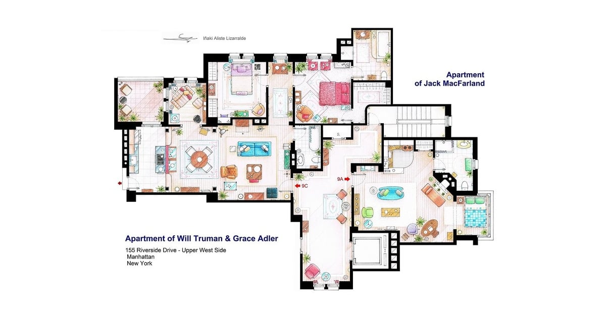 Will & Grace | Floor Plans For Houses in TV Shows and Movies | POPSUGAR ...
