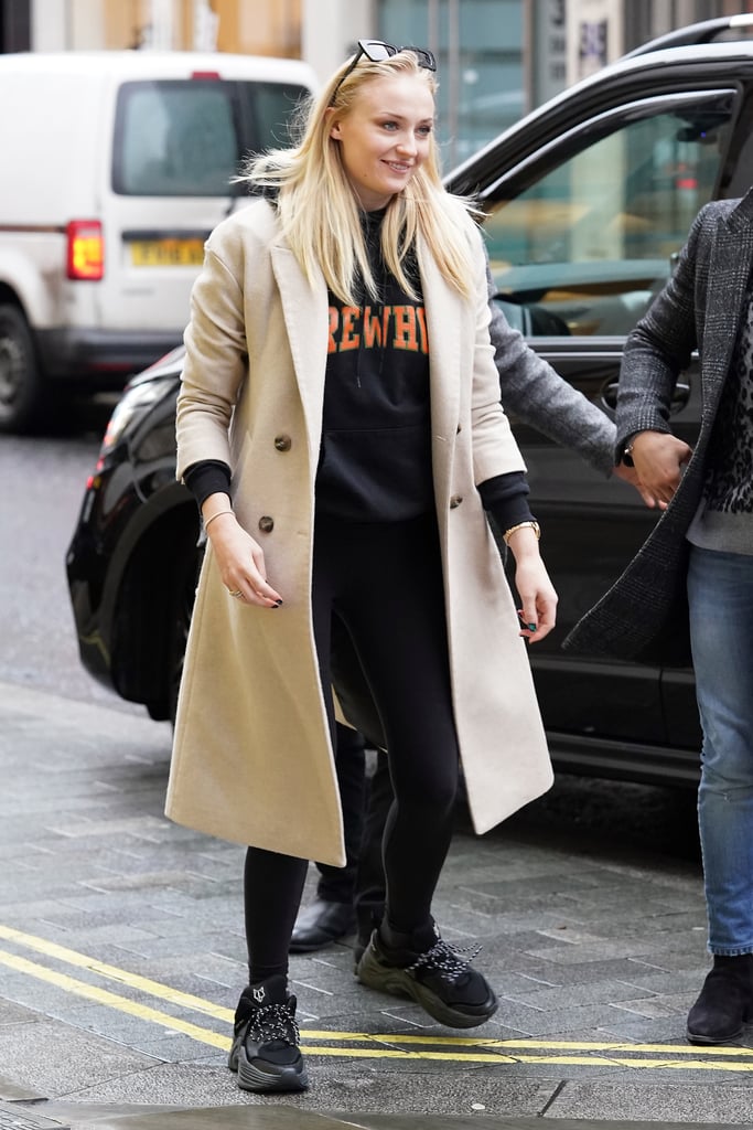 Sophie Turner in a Knee-Length Coat in 2020