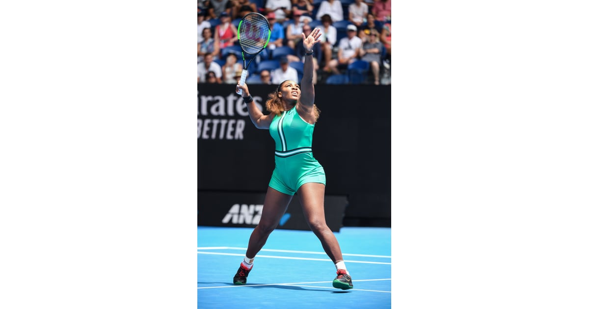 Serena Williamss Green Bodysuit At The Australian Open 2019 Popsugar Fashion Uk Photo 6 0440