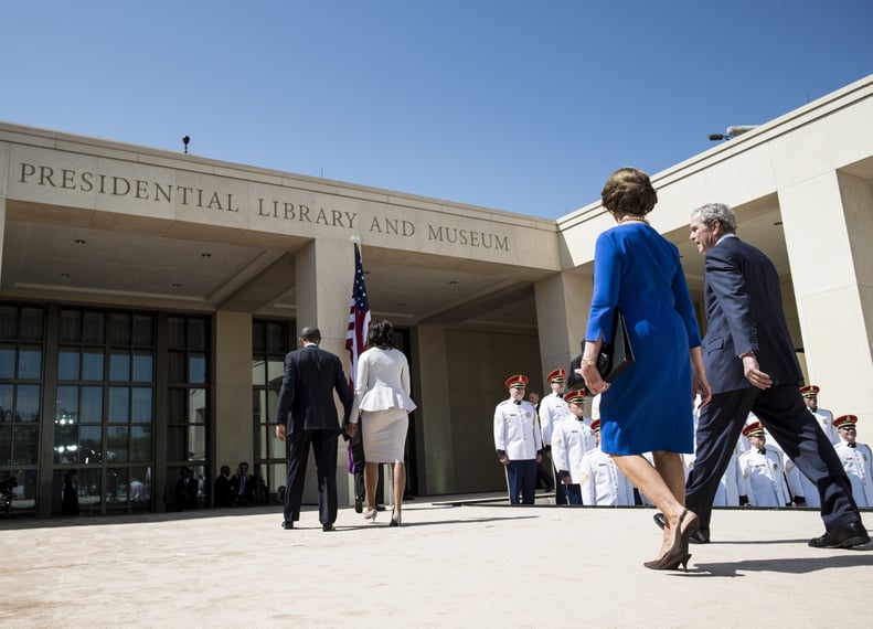 Celebrating the opening of the George W. Bush Presidential Library together in 2013