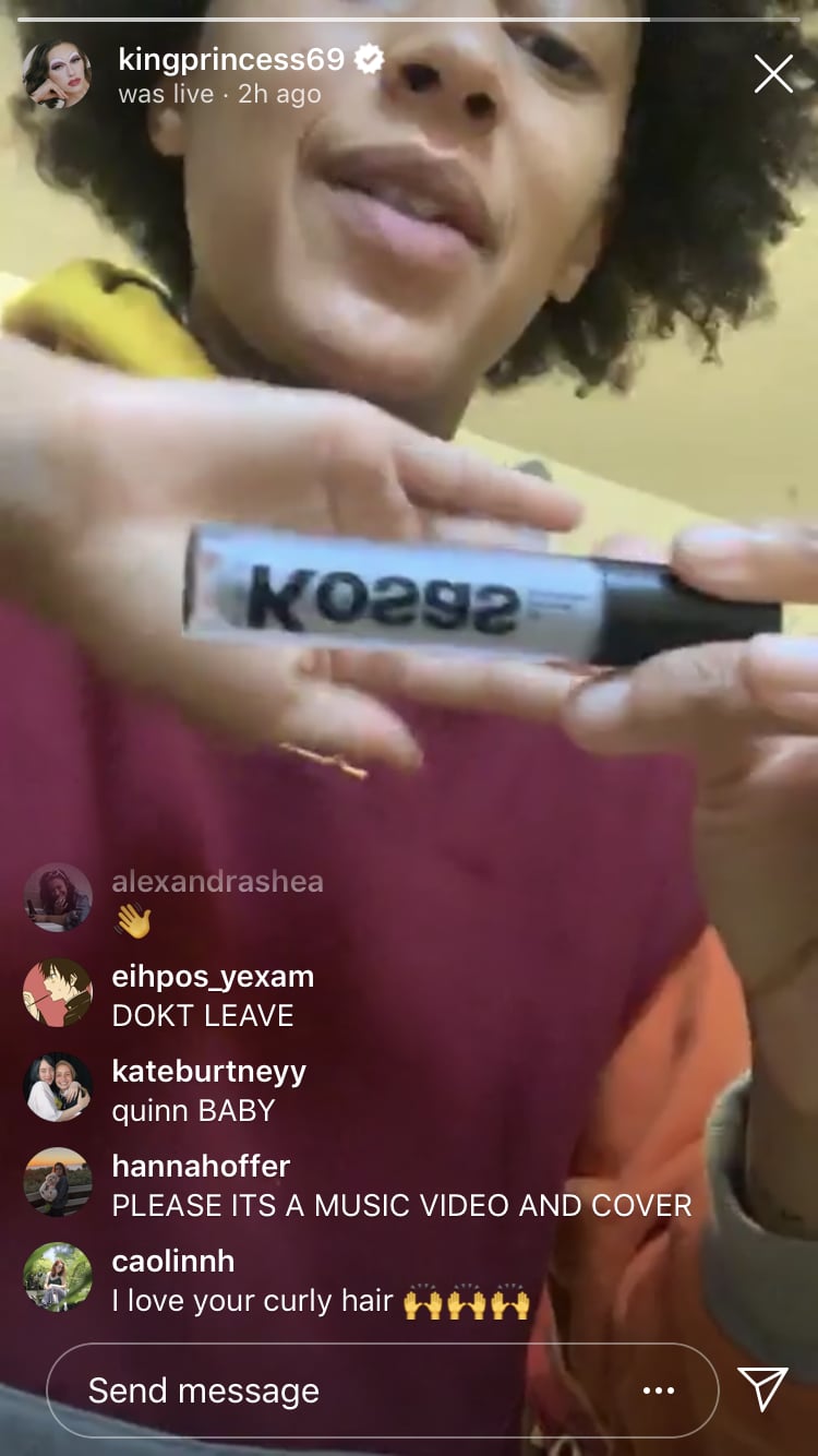 King Princess Using the Kosas 10-Second Eye Shadow