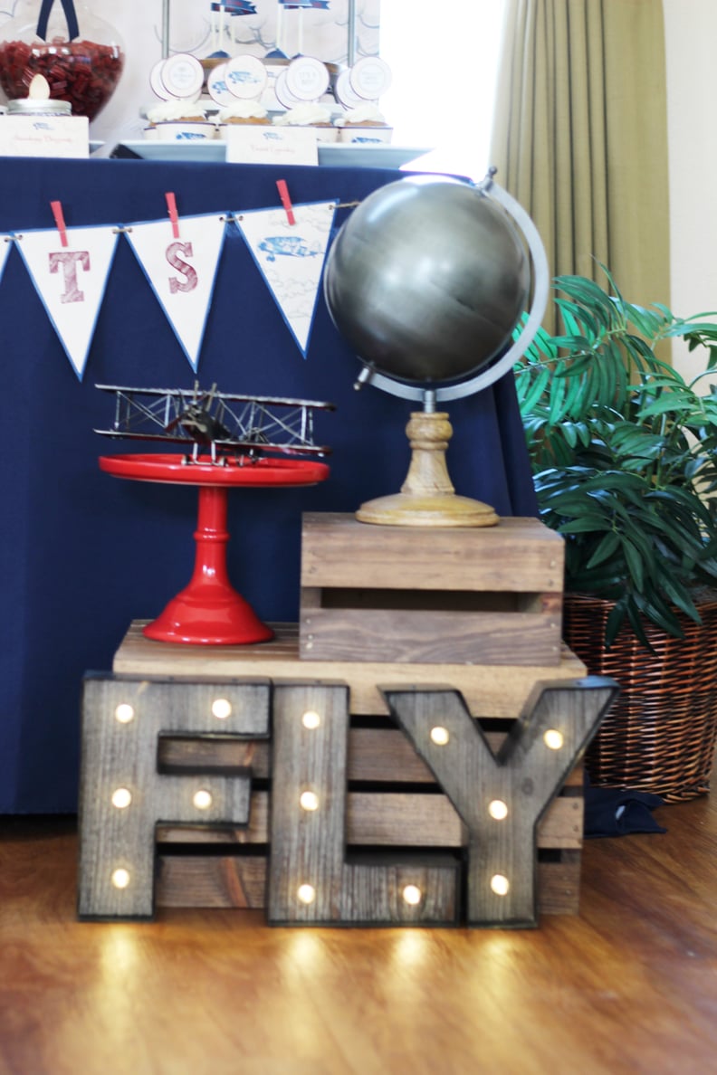 Vintage airplane decor hot sale for baby shower