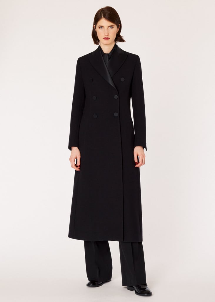 Paul Smith Women's Black Double-Breasted Wool Tuxedo Opera Coat With ...